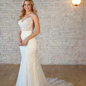 Luksusowa koronkowa suknia ślubna typu fit & flare – 7519, dodatkowe ujęcie 3