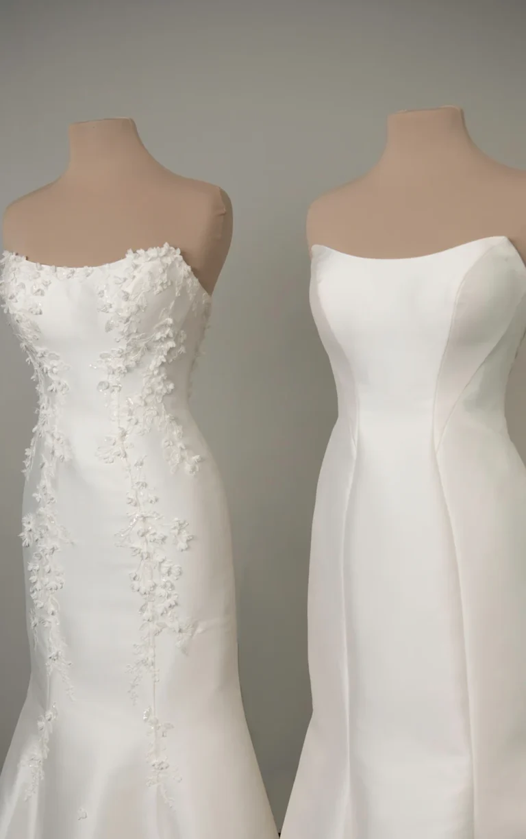 Suknia ślubna typu fit & flare z dekoltem cat-eye